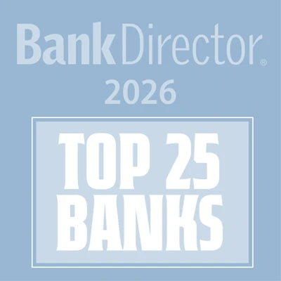 Bank Director 2026 Top 25 Banks award badge recognizing Republic Bank as one of the top 25 banks in 2026.